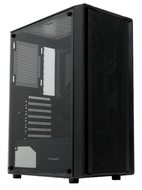 Изображение Корпус HSPD M530-TGBK Black (mATX, ATX, Mini-ITX, черный, без БП)/(M530-TGBK)